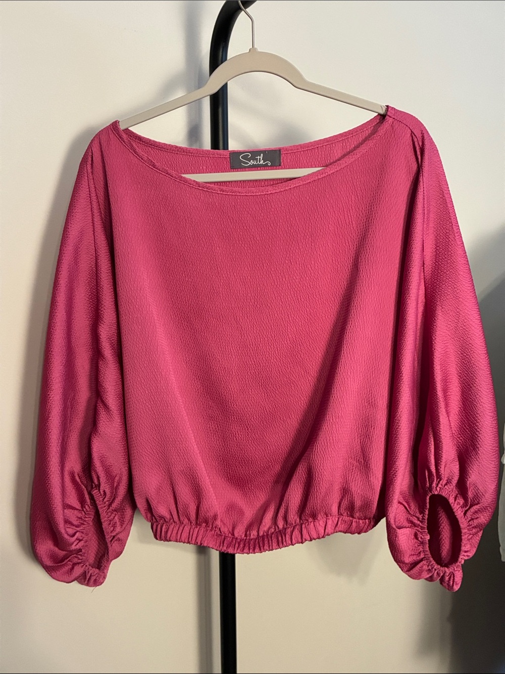 SOUTH Orchid Pink Dolman Batwing Sleeve Boatneck Top Large